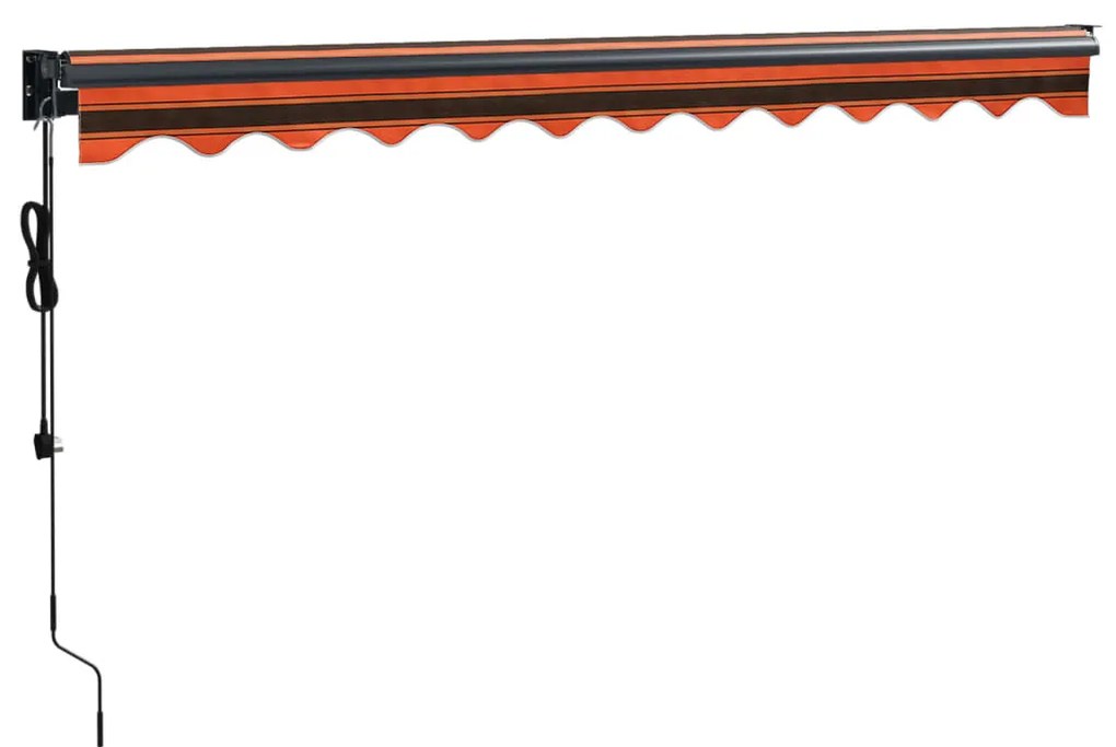 vidaXL Τέντα Πτυσσόμενη Αυτόματη Πορτοκαλί / Καφέ 3 x 2,5 μ.