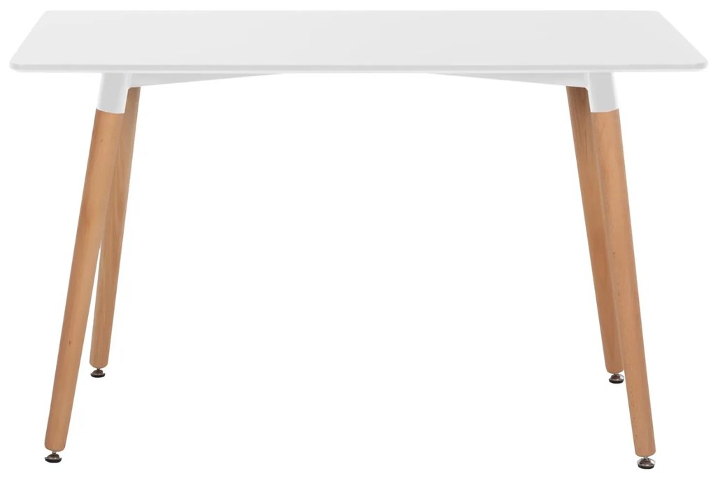 Σετ τραπεζαρίας MINIMAL C11767 5τμχ Λευκό MDF & Καρέκλες Μπέζ Ύφασμα 120x80x73 εκ.