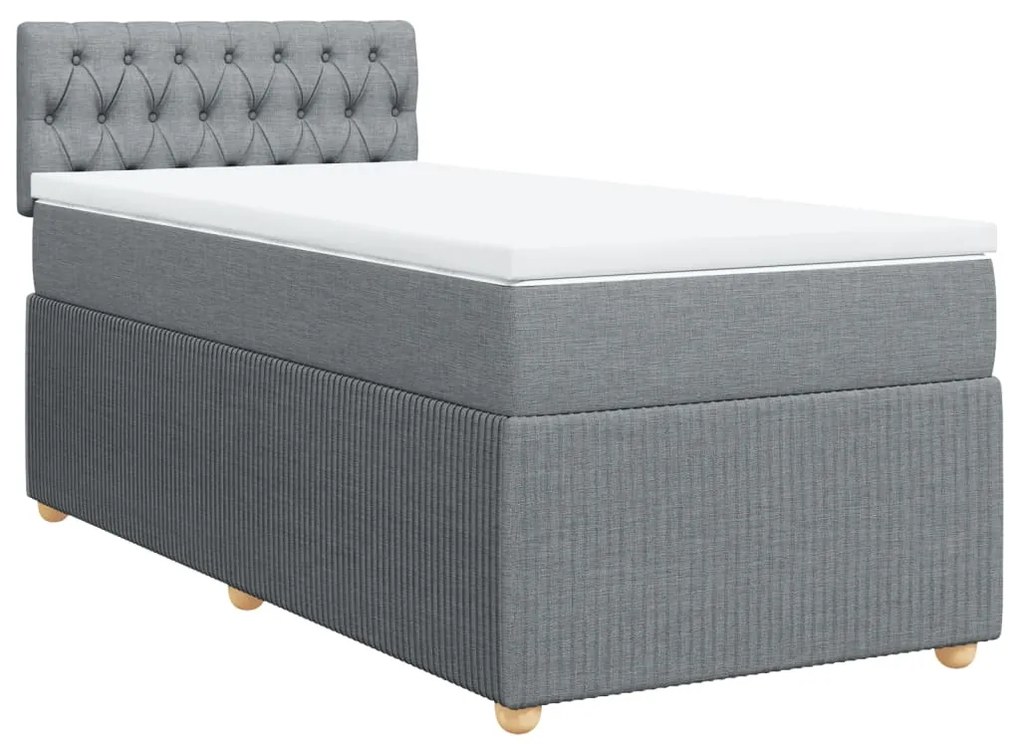 ΚΡΕΒΑΤΙ BOXSPRING ΜΕ ΣΤΡΩΜΑ ΑΝΟΙΧΤΟ ΓΚΡΙ 90X200 ΕΚ. ΥΦΑΣΜΑΤΙΝΟ 3287346