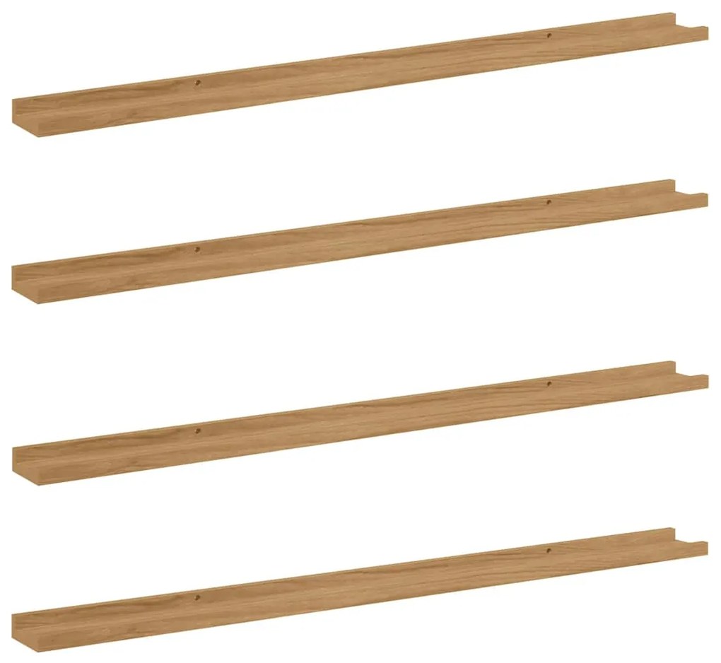 vidaXL Ράφι Τοίχου 4 pcs Καφέ 115 x 9 x 3 cm Επεξεργασμένο ξύλο