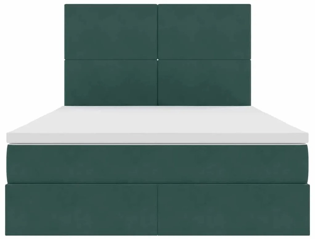 vidaXL Κρεβάτι με αποθηκευτικό χώρο και LED 140 x 190 cm Βελούδο