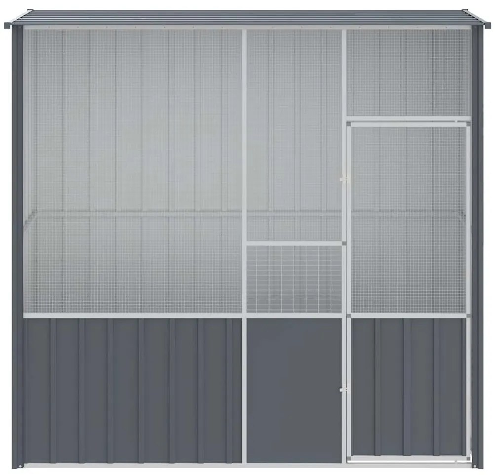 vidaXL Κλουβί Πουλιών Ανθρακί 215x78x200 εκ. από Γαλβανισμένο Χάλυβα