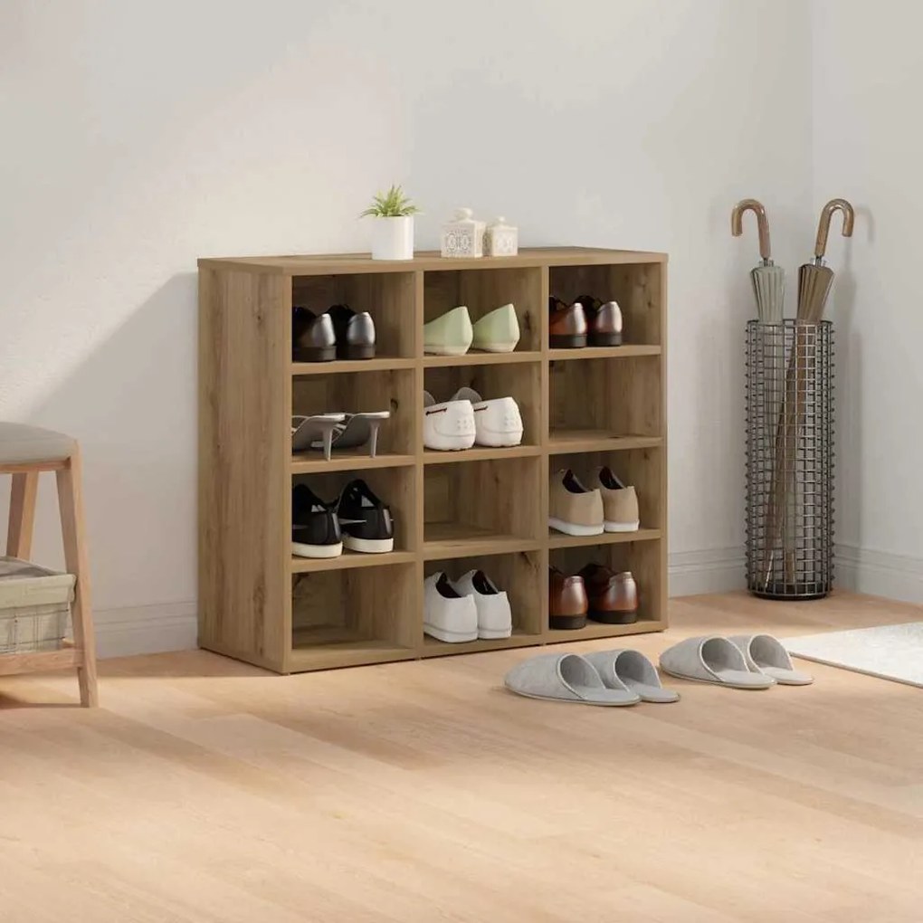 vidaXL Παπουτσοθήκη artisan δρυς 77.5 x 30 x 67 εκ. Επεξεργασμένο ξύλο