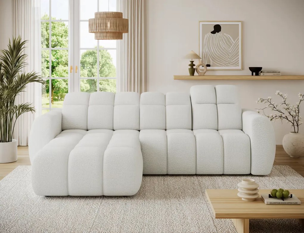 Γωνιακός καναπές Comfora-Λευκό-Αριστερή