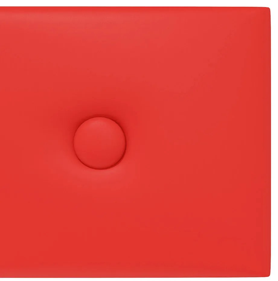 vidaXL Πάνελ Τοίχου 12 τεμ. Κόκκινα 90 x 15 εκ. 1,62μ² Συνθετικό Δέρμα