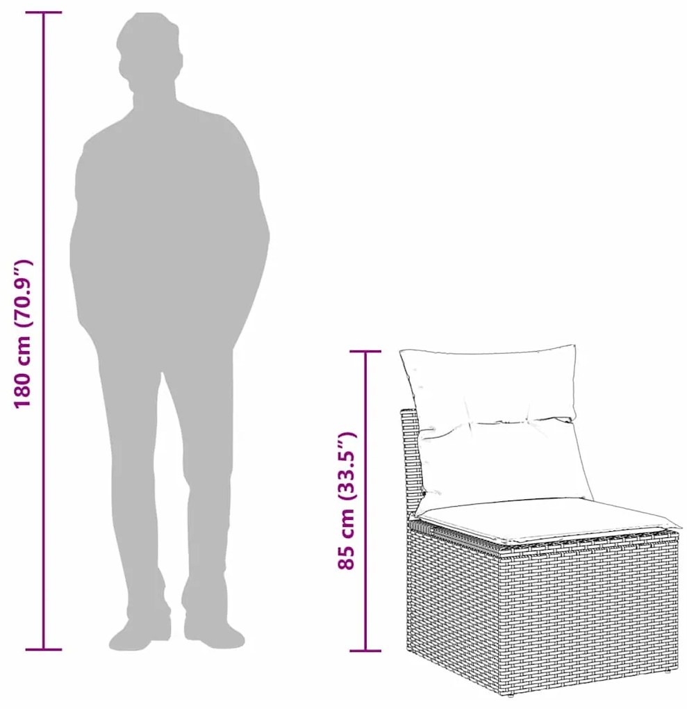 vidaXL Σετ Καναπέ Κήπου 7 pcs Μπέζ και Ανοιχτό Γκρι συνθετικό ρατάν