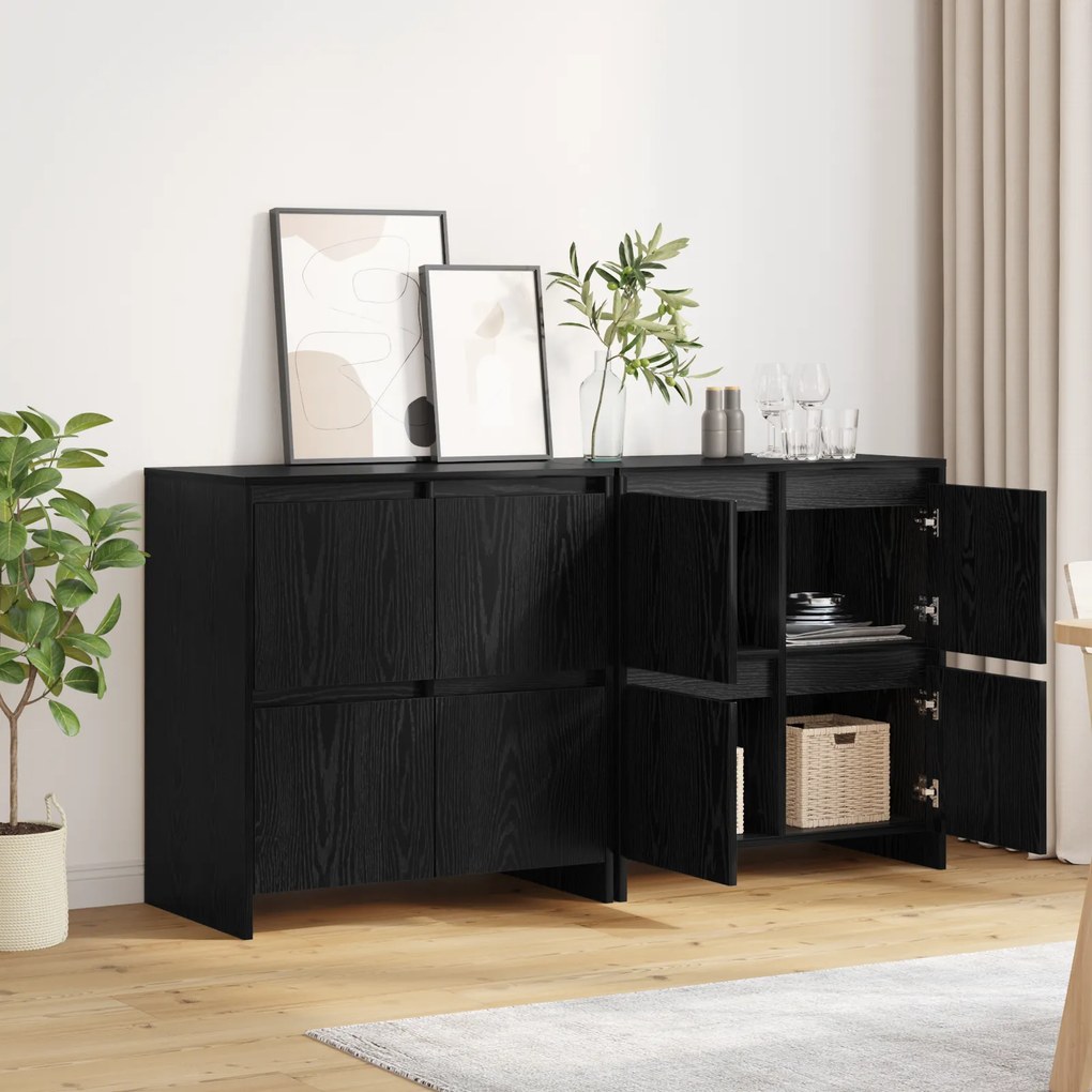 vidaXL Παραδοσιακά Πλευρικά Έπιπλα 2 pcs Μαύρη δρυς 70 x 41 x 75 εκ.