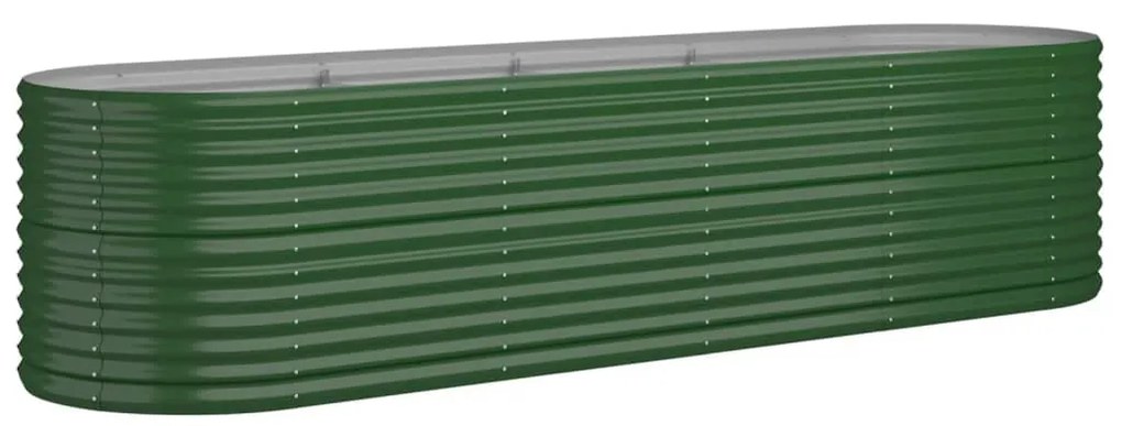 vidaXL Ζαρντινιέρα Πράσινη 296x80x68 εκ Γαλβανισμένος χάλυβας