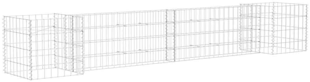 vidaXL Συρματοκιβώτιο Γλάστρα Σχήμα «Η» 260x40x40 εκ. Ατσάλινο Σύρμα