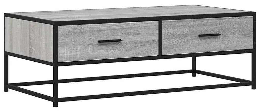 Τραπεζάκι Σαλονιού Γκρι Sonoma 100x50x35 εκ. Επεξ. Ξύλο/Μέταλλο - Γκρι
