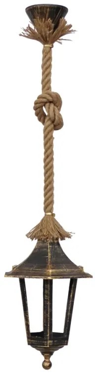 Φωτιστικό Οροφής Μονόφωτο Heronia Eressos 31-1291 Bronze/Rope