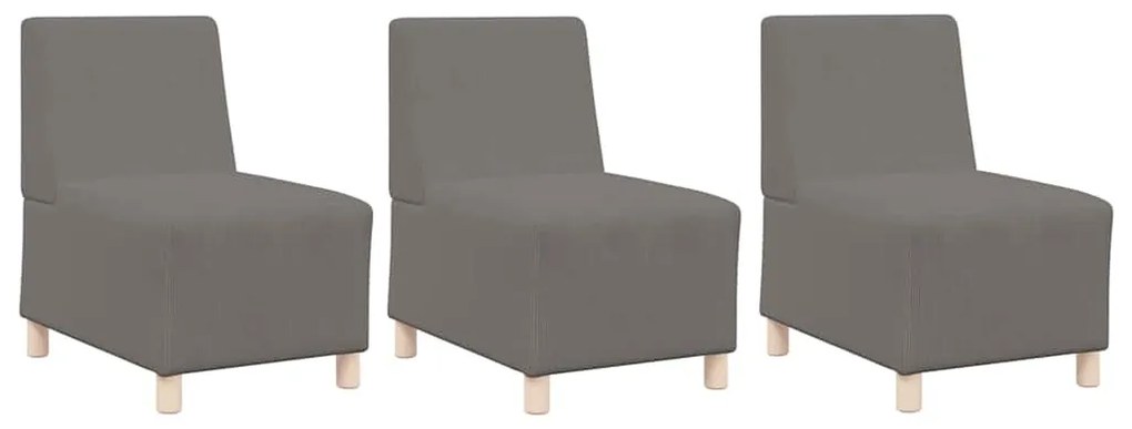 vidaXL Μοναδικός Καναπές χωρίς Χερούλια 3 pcs Ανοιχτό γκρι