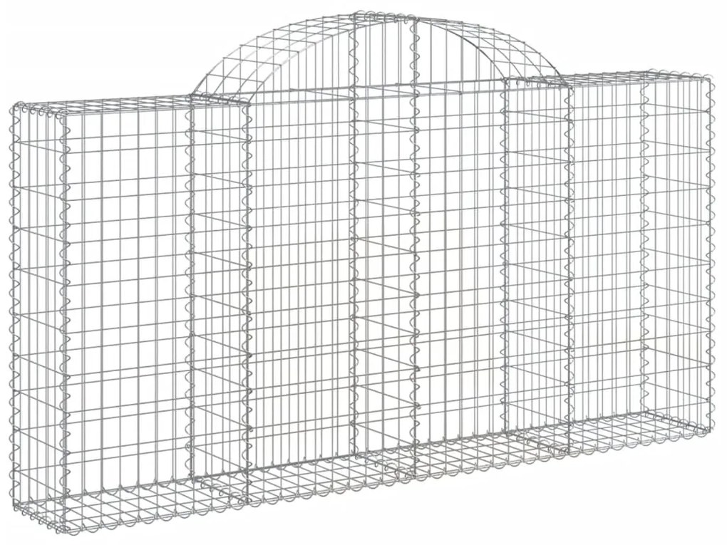 vidaXL Συρματοκιβώτια Τοξωτά 14 τεμ. 200x30x100/120 εκ. Γαλβαν. Ατσάλι