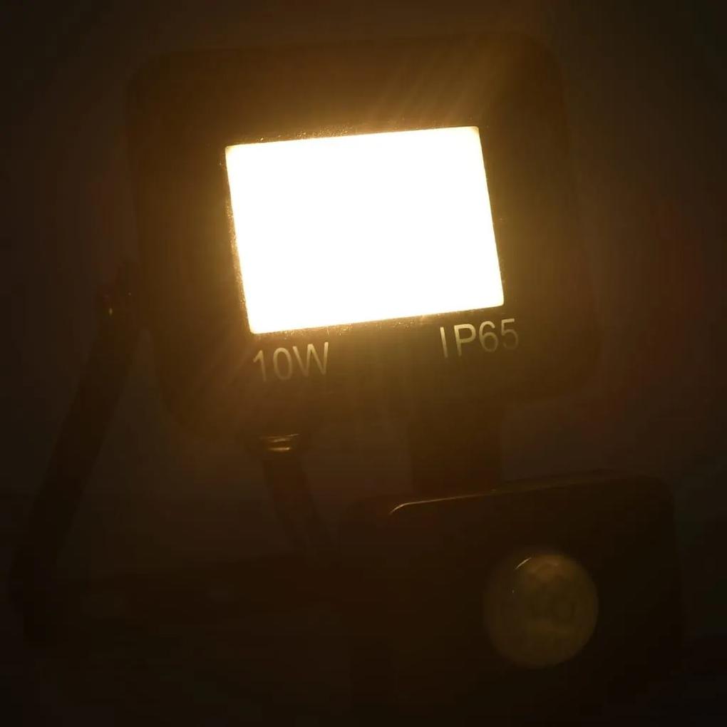 Προβολέας LED με Αισθητήρα Ζεστό Λευκό 10 W - Μαύρο
