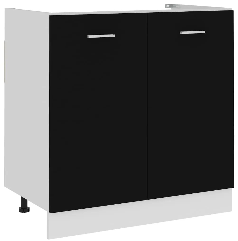 vidaXL Ντουλάπι Νεροχύτη Lyon Μαύρο 80x46x81,5 εκ. Επεξ. Ξύλο