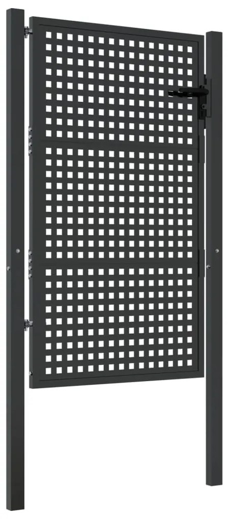 vidaXL Πόρτα Κήπου Ανθρακί 100x125 εκ. Ατσάλι