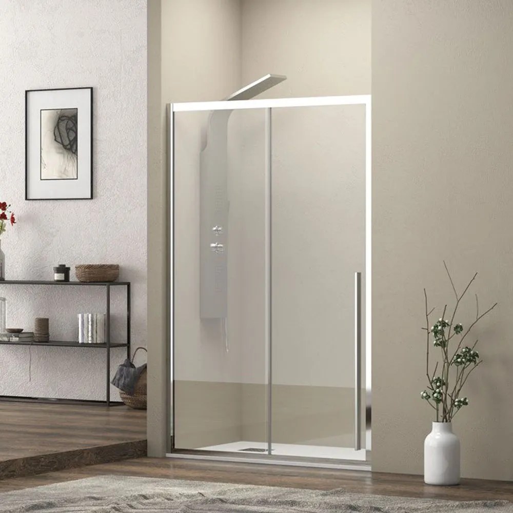 Καμπίνα Ντουζιέρας Από Τοίχο Σε Τοίχο Συρόμενη Elysium 400 ELY400120 8mm Clear-Chrome Karag 120 x200 Αλουμίνιο,Γυαλί