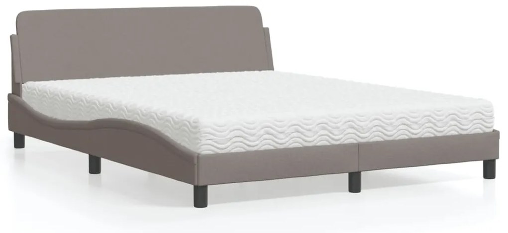 vidaXL Κρεβάτι Taupe 160x200 εκ. Υφασμάτινο