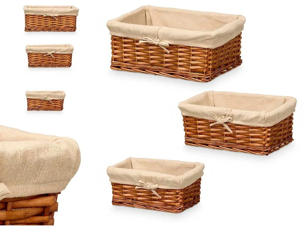 Σετ καλαθιών Kipit πολυεστέρας λυγαριά 50 % βαμβάκι 39 x 16,5 x 29 cm 3 Τεμάχια