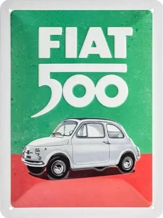 Μεταλλική πινακίδα Fiat 500 Italian Colours