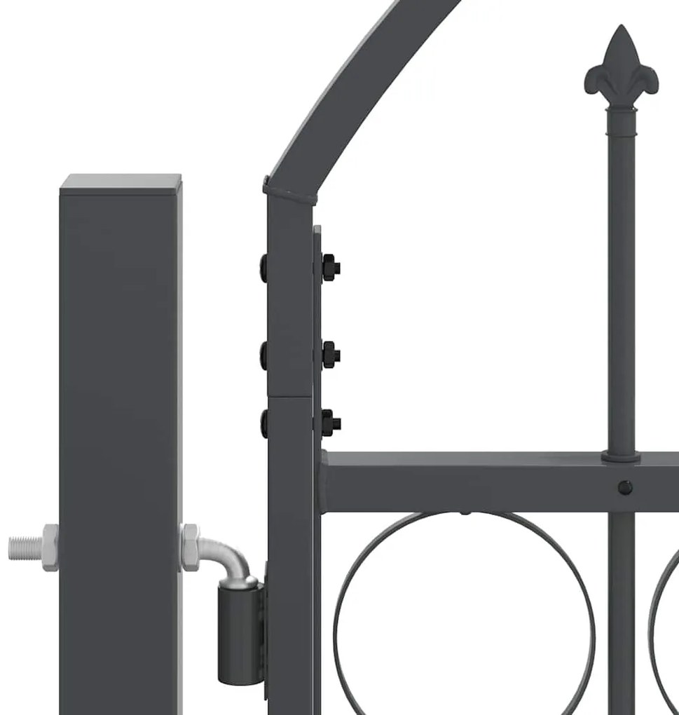 vidaXL Πύλη Κήπου με Καμπύλη Κορυφή Γκρι 400 x 100 cm Ατσάλι