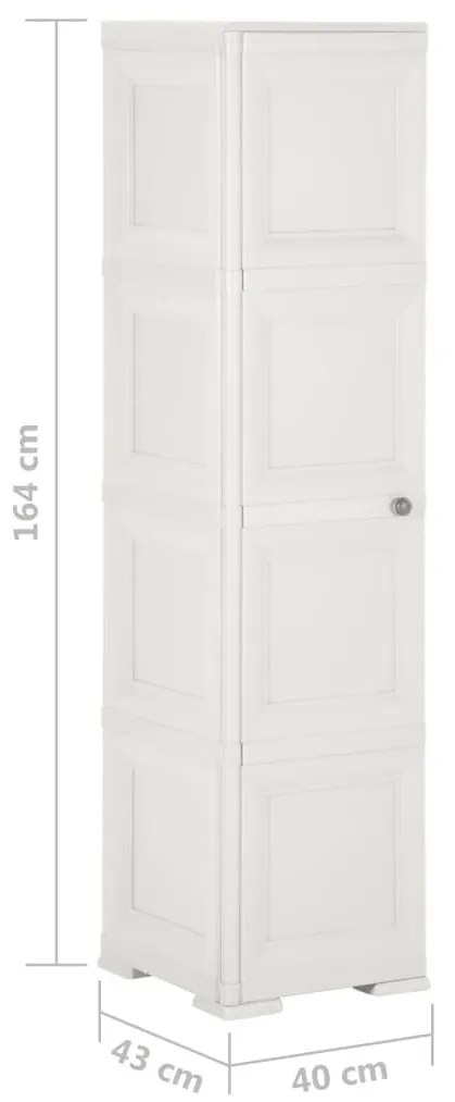 Πλαστικό Ντουλάπι Angora Λευκό 40 x 43 x 164εκ. με Σχέδιο Ξύλου - Λευκό