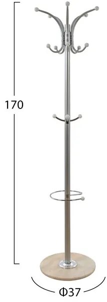 ΚΑΛΟΓΕΡΟΣ ΜΕΤΑΛΛΙΚΟΣ SHIA HM0038.40 ΠΕΡΙΣΤΡΕΦΟΜΕΝΟΣ ΑΣΗΜΙ ΜΕ ΜΑΡΜΑΡΟ Φ.37x170 εκ.