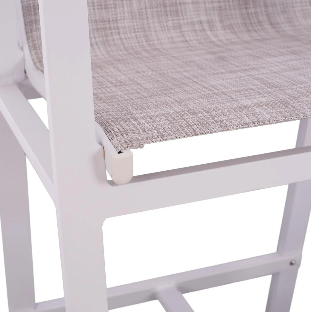 ΣΚΑΜΠΟ ΜΠΑΡ ΑΛΟΥΜΙΝΙΟΥ ΛΕΥΚΟ ΜΕ POLYWOOD 52 x 58 x 108 εκ. 52x58x108 εκ.