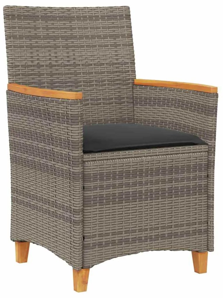 vidaXL Σέτ φαγητού για κήπο 3 pcs Γκρι συνθετικό ρατάν