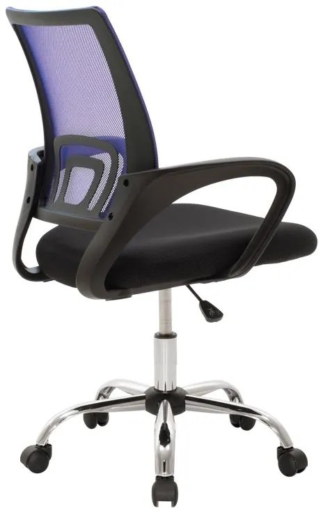 Καρέκλα γραφείου Berto II με ανάκλιση ύφασμα mesh σε μπλε-μαύρη απόχρωση και βάση χρωμίου 60x48x85-95εκ 60x48x95 εκ.