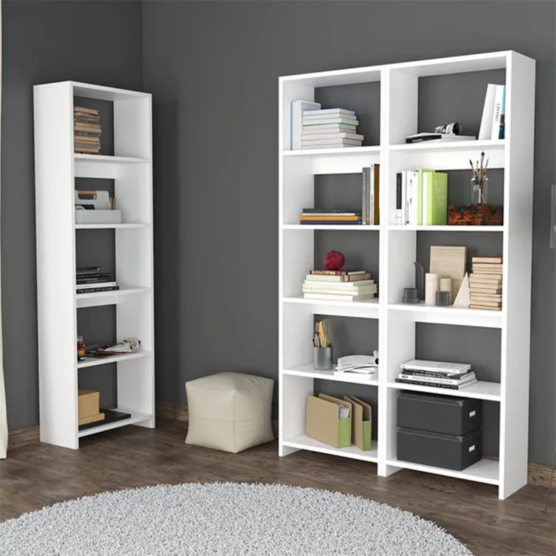 ΒΙΒΛΙΟΘΗΚΗ RABUKU PAKOWORLD ΣΕ ΛΕΥΚΗ ΑΠΟΧΡΩΣΗ 146X22X160ΕΚ