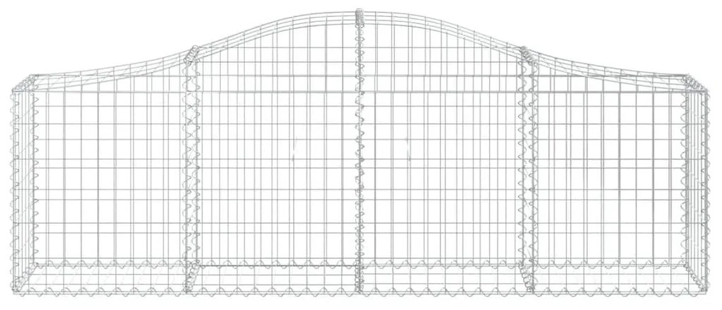 Συρματοκιβώτια Τοξωτά 3 τεμ. 200x30x60/80 εκ. Γαλβαν. Ατσάλι - Ασήμι