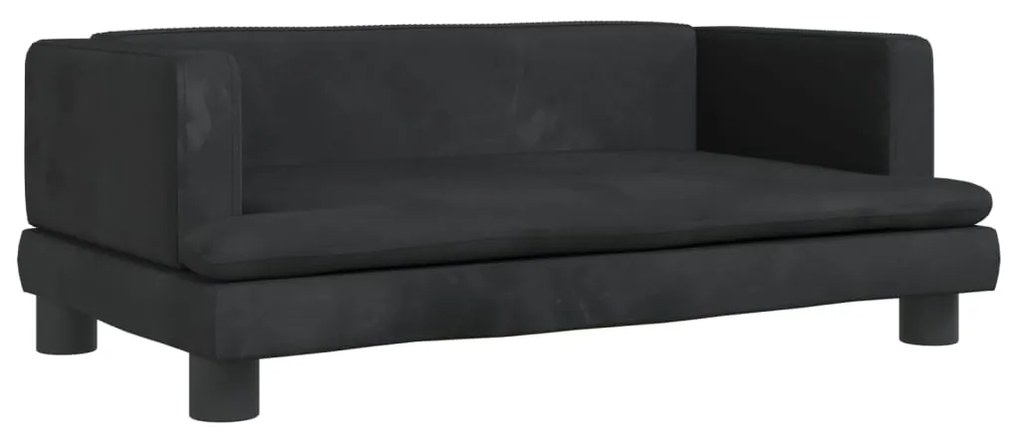 vidaXL Καναπές Παιδικός Μαύρο 80 x 45 x 30 εκ. από Βελούδο
