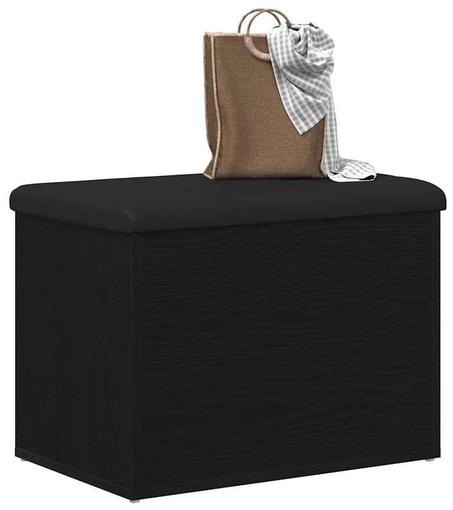 vidaXL Παγκάκι με αποθήκευση με αποθήκευση Μαύρη δρυς 62 x 42 x 45 εκ.