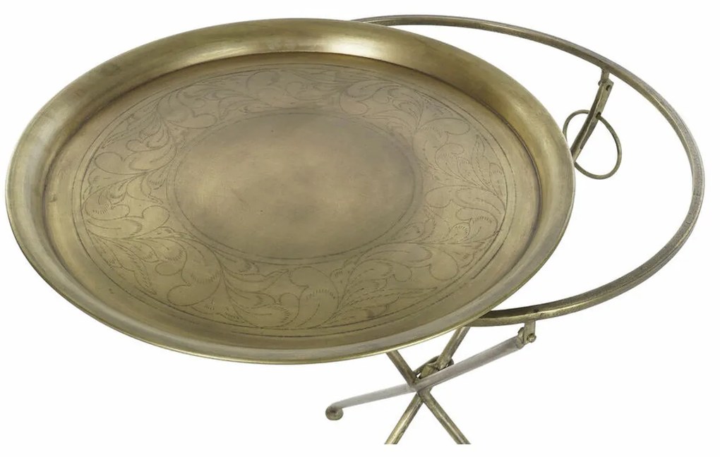 Βοηθητικό Τραπέζι DKD Home Decor Χρυσό Ορείχαλκος (47,5 x 47,5 x 64,5 cm)