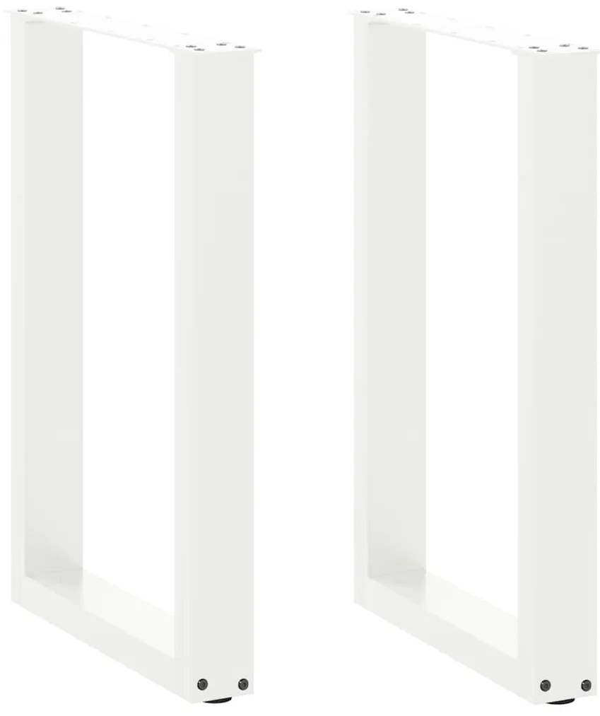 Πόδια Τραπεζαρίας σε Σχήμα U 2 τεμ. Λευκά 50x(72-73) εκ. Ατσάλι