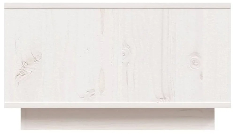 Τραπεζάκι Σαλονιού Λευκό 55 x 56 x 32 εκ. από Μασίφ Ξύλο Πεύκου - Λευκό