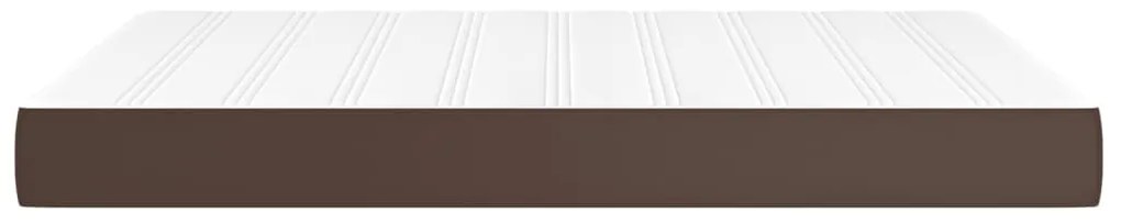 vidaXL Στρώμα με Pocket Springs Καφέ 140x190x20 εκ. Συνθετικό Δέρμα