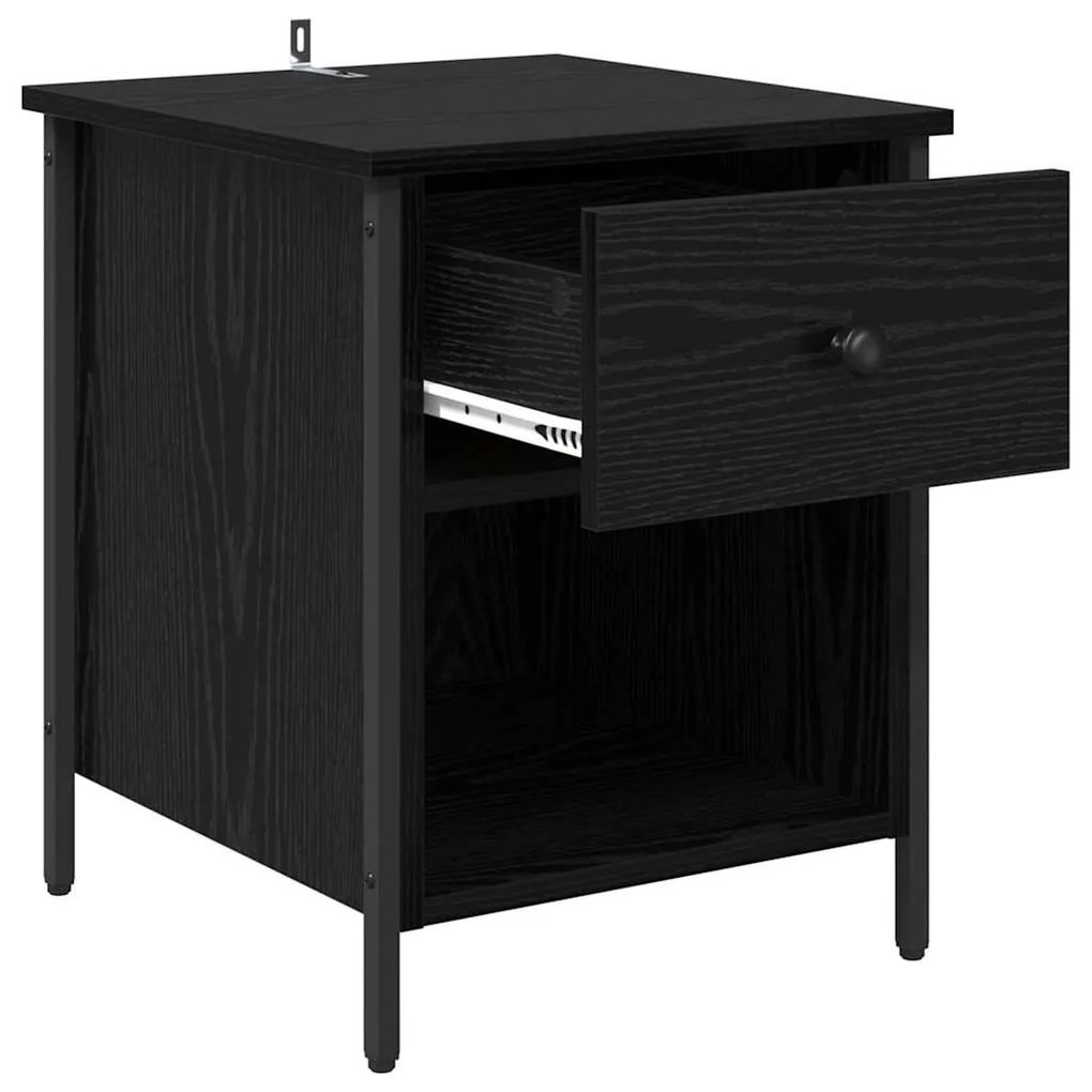 vidaXL Κομοδίνο 2 pcs Μαύρη δρυς 40 x 42 x 50 cm Επεξεργασμένο ξύλο
