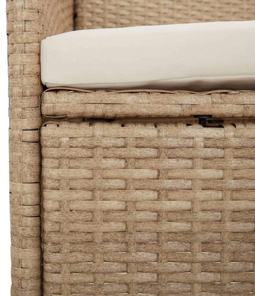 vidaXL Σετ Τραπεζαρίας Κήπου 9 τεμ. Μπεζ Συνθετικό Ρατάν με Μαξιλάρια