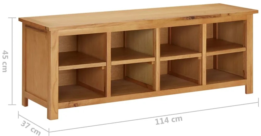 vidaXL Παπουτσοθήκη 114 x 37 x 45 εκ. από Μασίφ Ξύλο Δρυός