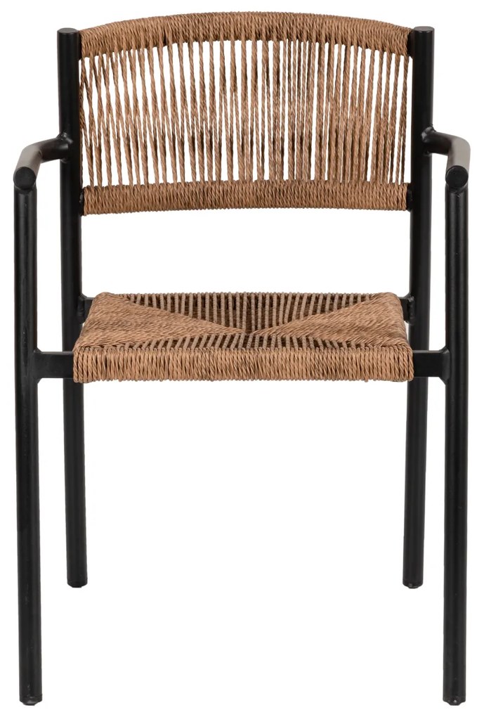 Πολυθρόνα Κήπου INGA Μαύρο/Φυσικό Αλουμίνιο/Rattan 55.5x50x77.5cm - 14840007 - 14840007