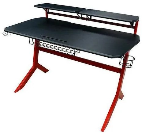 Γραφείο Gaming με Μεταλλικά Πόδια Κόκκινο 130x70x92.5εκ.