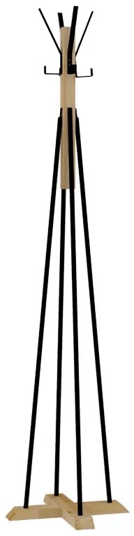 Καλόγερος ρούχων Myra pakoworld φυσικό-μαύρο χρώμα Φ40x160εκ - Ξύλο - 120-000352
