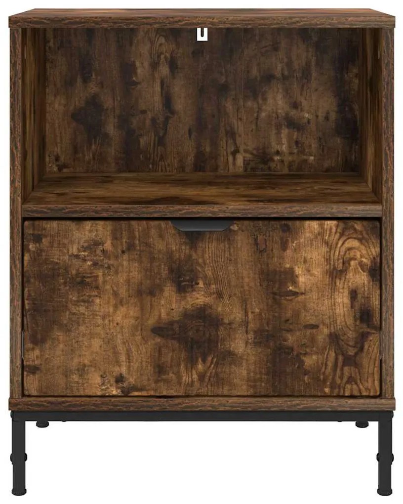 vidaXL Κομοδίνα 2 pcs Καπνιστή δρυς 49 x 36 x 61 εκ Επεξεργασμένο ξύλο