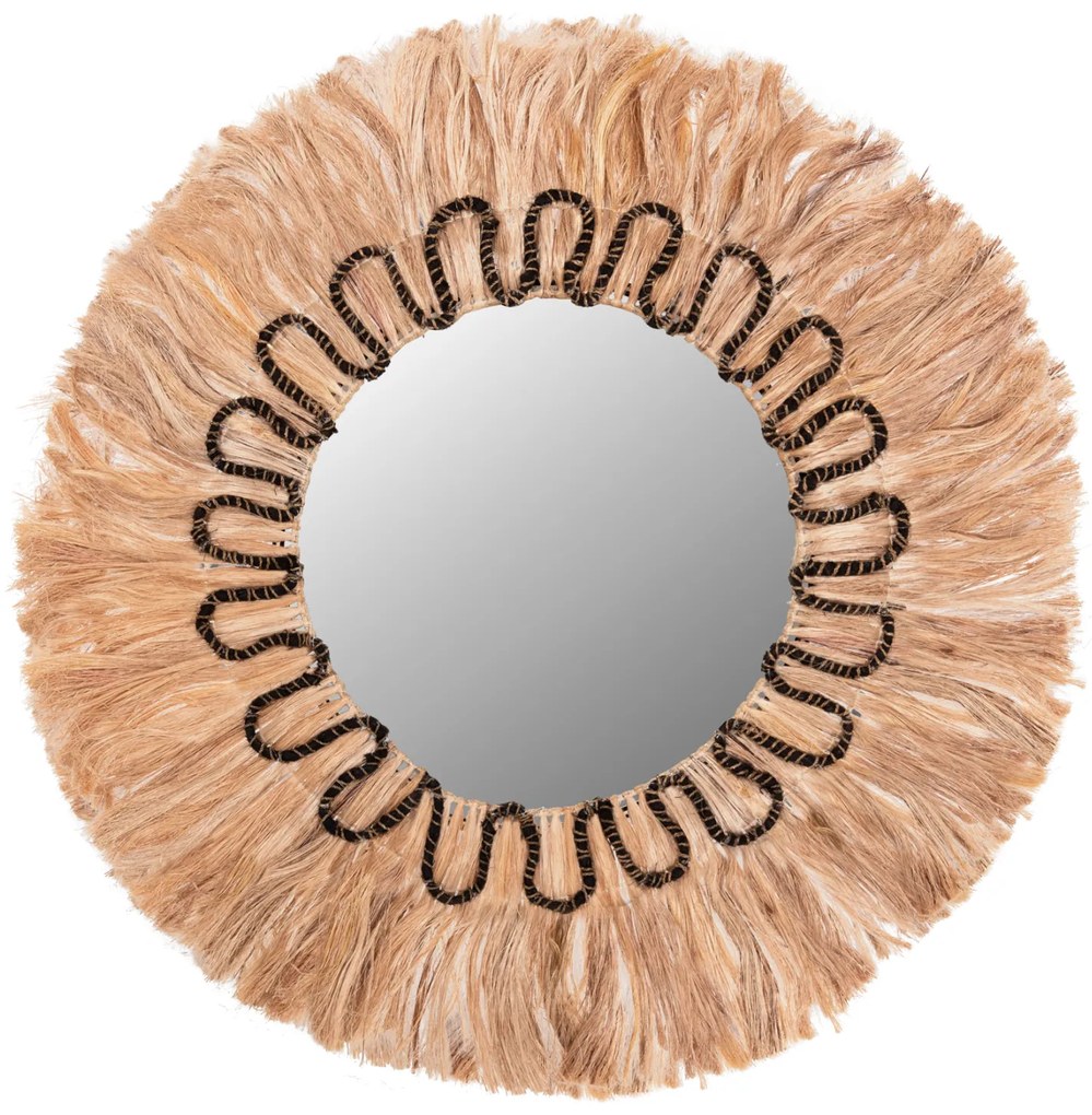 ΚΑΘΡΕΠΤΗΣ ΣΤΡΟΓΓΥΛΟΣ ΜΕ ΠΛΑΙΣΙΟ ΙΝΕΣ ΑΜΠΑΚΑ ΧΡΩΜΑ ΦΥΣΙΚΟ ΜΑΥΡΟ Φ100εκ.HM7749