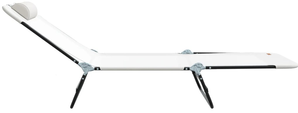 vidaXL Πτυσσόμενη ξαπλώστρα 2 pcs Κρεμ 182 x 55 x 85.5 εκ. Textilene