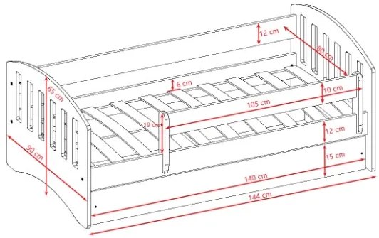 Παιδικό κρεβάτι Classic -Leuko-140 x 80