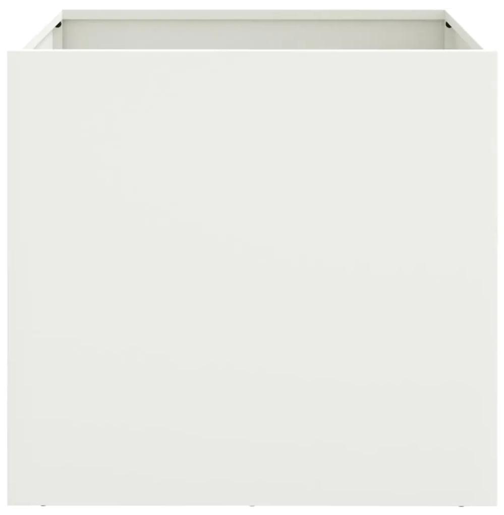 Ζαρντινιέρες 2 τεμ. Λευκές 49x47x46εκ. από Χάλυβα Ψυχρής Έλασης - Λευκό