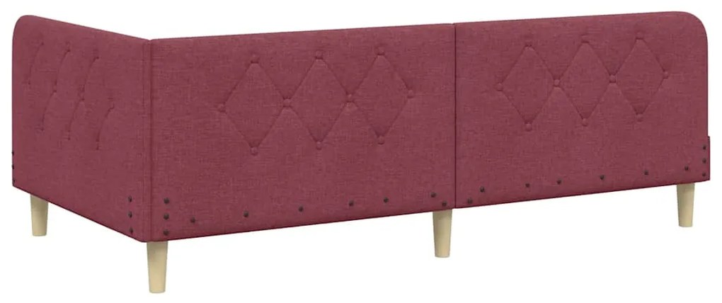 vidaXL Κρεβάτι Γωνίας με κεφαλάρι Κόκκινο 100 x 200 cm ύφασμα